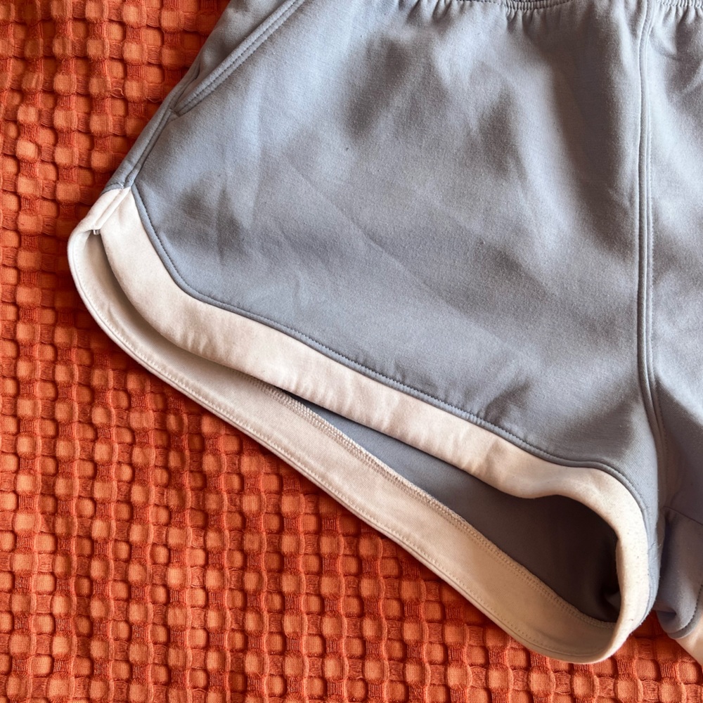 Abercrombie baby blue with white strip YPB neoKNIT shorts - Picture 2 of 6